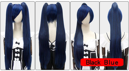 HSIU 80Cm Long Staight Ponytail Clip Cosplay Wig high temperature fiber Synthetic Wigs Anime Party Ponytail Party wigs 14 color