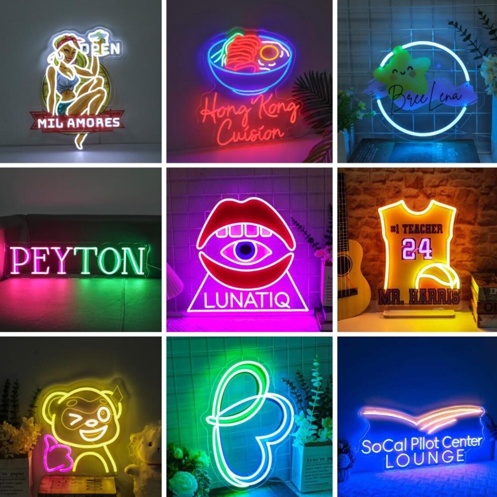 Custom Acrylic Sign UV Neon Sign Business Decor Logo Beauty Salon Nail Hair Studio Custom Company LED Neon Light Dropshipping