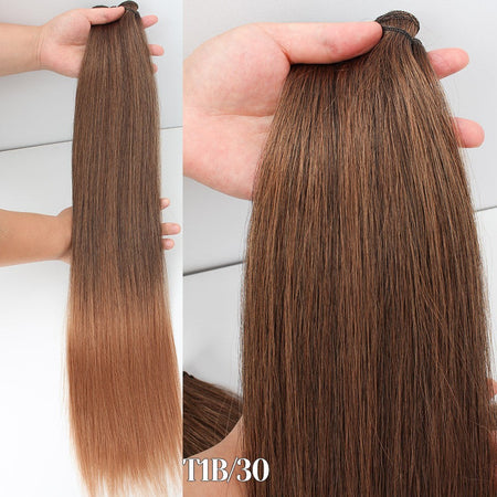 Russia Straight Hair Weave Bundles 65cm 200G Fiber Synthetic Hair Extensions Bio Protein Heat Resistant Ponytail Cosplay Hair
