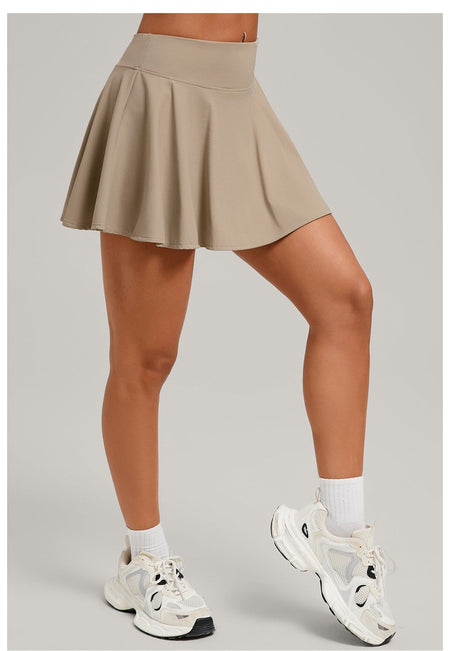 Women's Sports High Waisted Short Skirt Comfortable Breathable Belt Safety Pants and Pocket Tennis Workout Yoga Golf Mini Skirt