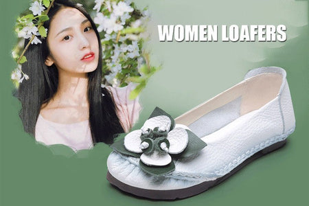 Vintage Plain Oxfords Shoes Women's Genuine Leather Flats Ladies Laced Up Moccasins Elderly Woman Square Toe Driving Loaferss