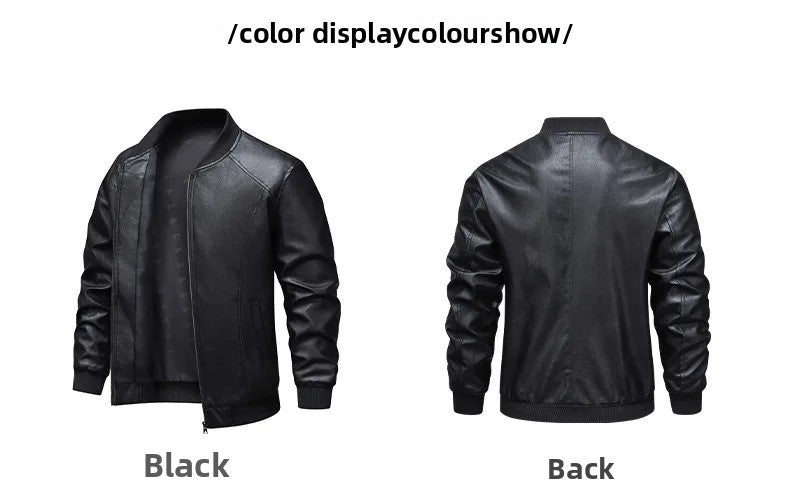 Men's Slim Fit Leather Jacket 2025 New Style Versatile Cool Fashionable PU Leather Coat Casual Streetwear