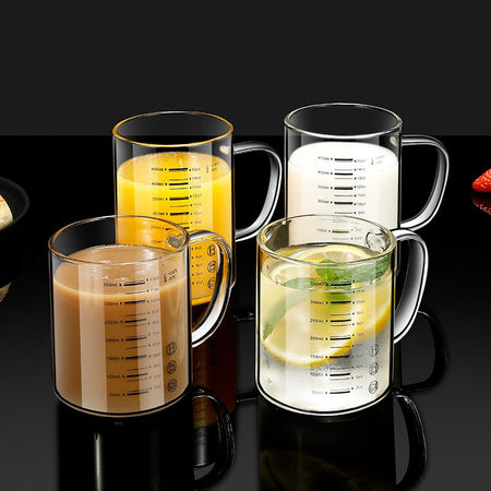 Y-244 Milk Cup Caffeine Beaker Mug Graduated Beaker With Handle Borosilicate Glass Multi-Function Food Grade Measuring Cups