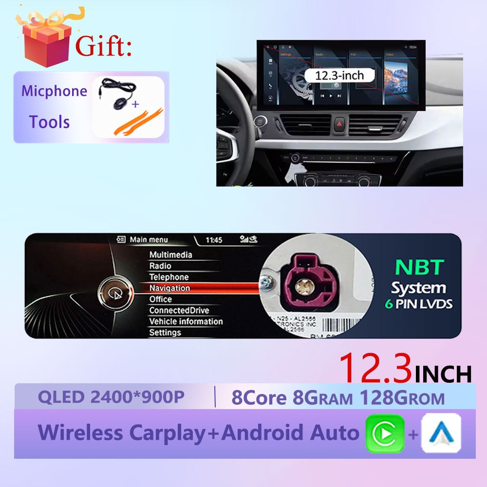 Wireless CarPlay Android 15 Touchscreen Stereo For BMW 1 Series F20 F21 F22 F23 2016 - 2023 NBT/EVO System WiFi GPS 4G F6NAVI