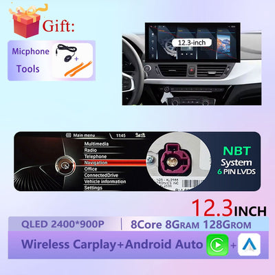 Wireless CarPlay Android 15 Touchscreen Stereo For BMW 1 Series F20 F21 F22 F23 2016 - 2023 NBT/EVO System WiFi GPS 4G F6NAVI