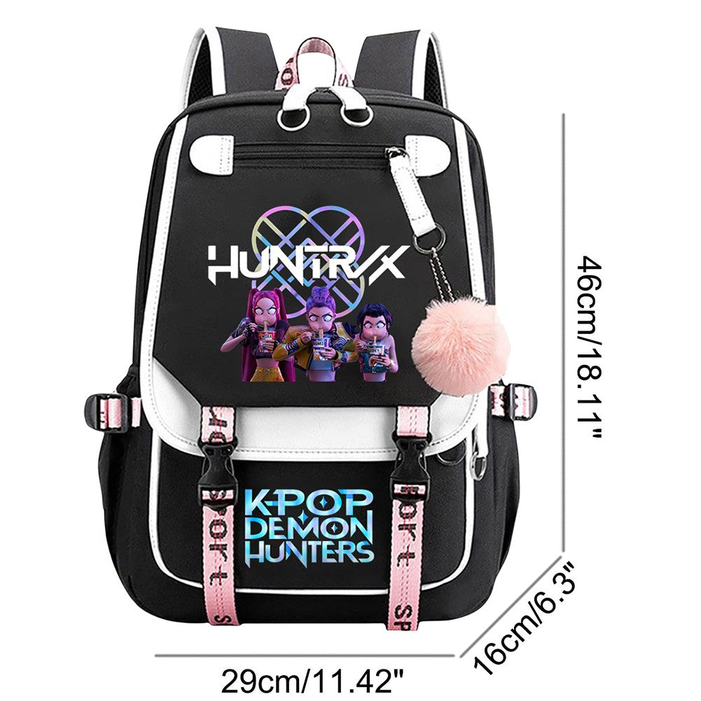 KPop Anime Movie Backpack for Demon Hunters Teenager Kawaii School Bookbag USB Charging Large Capacity Travel Slayer Rucksack
