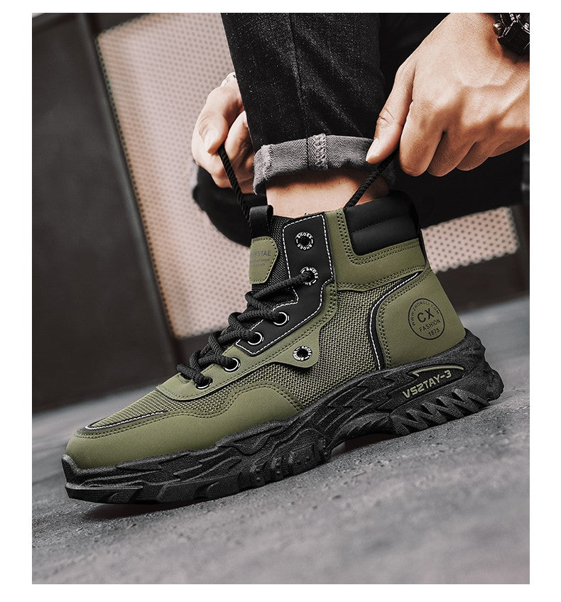 Men's work boots winter lace-up men's shoes warm safety platform size 44 Promotion designer anti-slip fashion