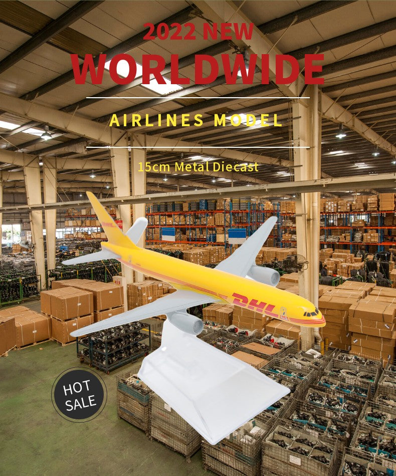 Scale 1:400 Metal Aircraft Replica DHL Boeing 757 Airplane Diecast Model Plane Aeroplane Home Office Miniature Toys for Children