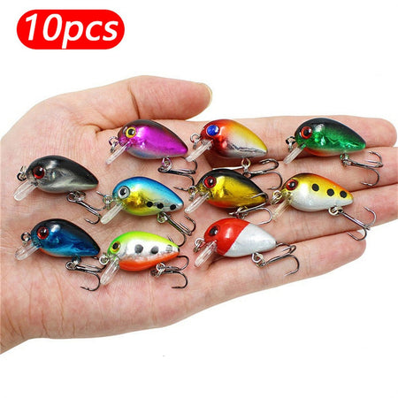 10Pcs Crankbaits Fishing Lures Mini Fishing Floating Bass Hard Wobbler Bait Lures Fishing Crankbait