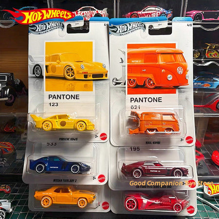 Genuine Hot Wheels Silver Series Pantone Artsy Set Porsche/Camaro/Kombi/Mustang/Nissan 1:64 Diecast Vehicle Alloy Car Model Gift