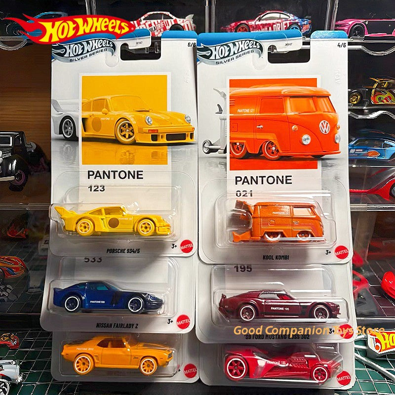 Genuine Hot Wheels Silver Series Pantone Artsy Set Porsche/Camaro/Kombi/Mustang/Nissan 1:64 Diecast Vehicle Alloy Car Model Gift