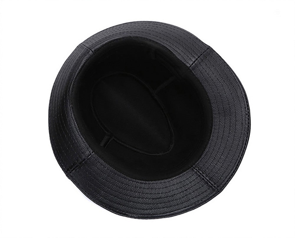 New Style Autumn Winter Warm Cowboy  100% Real Cowhide Leather Hats Men Real Genuine Cowhide Leather Top Hats Men Fashion Caps