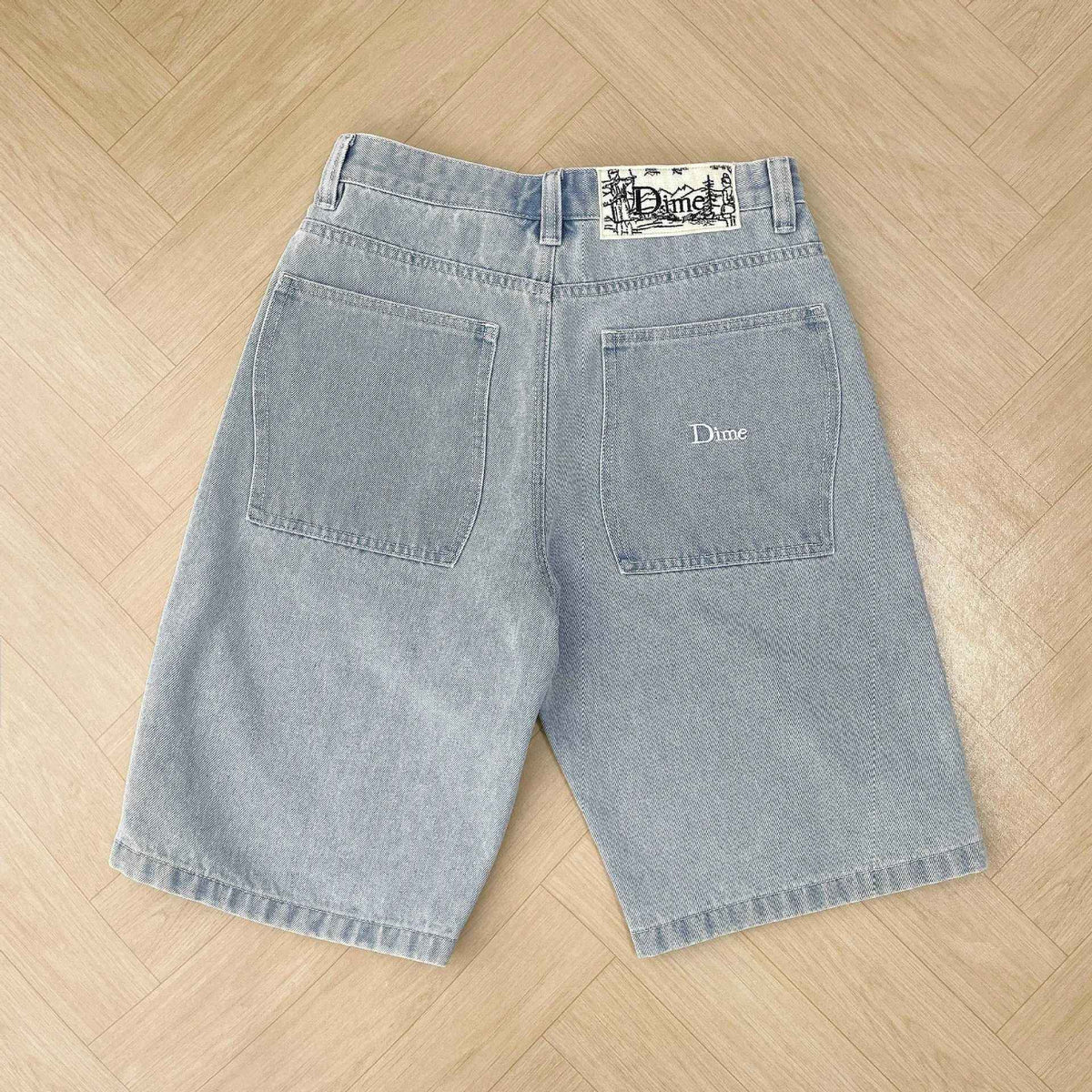 Dime Baggy Straight Leg Loose Casual Streetwear Skateboard Men's Jeans ENIM PANTS Washed Denim Long Short Hip Hop Style