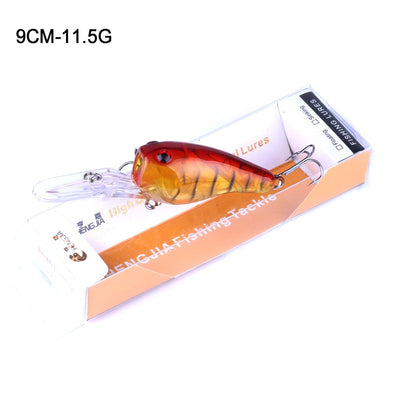 HENGJIA 13G 9CM Fishing Lures Rock Crank Bait Crankbait Minnow  Bass Treble Hooks Swim Hard Lure Baits Wobbler Long Big Tongue