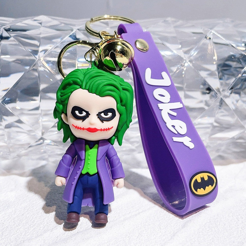 Anime Harley Quinn cartoon Marvel Batman Joker image doll bag keychain cute pendant Wonder Woman car accessories keychain