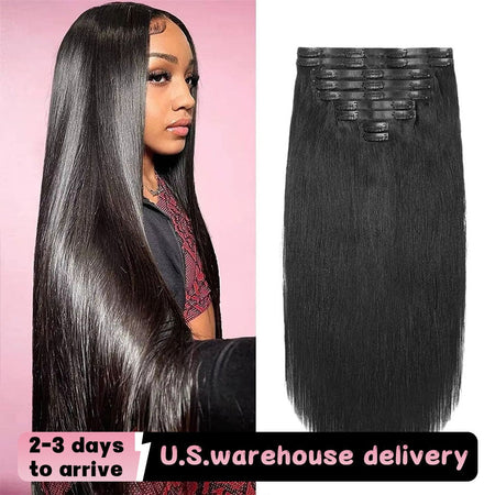 Bone Straight Clip In Human Hair 2/3/5 Pcs/Set 100% Nature Unprocessed Brazilian Virgin Clip on Weave Hair Extension for Women