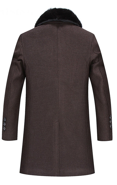 winter jackets men thicken woolen coat long outwear male warm overcoats fur wool & blends mens clothing l-4xl #18168 Holyrising