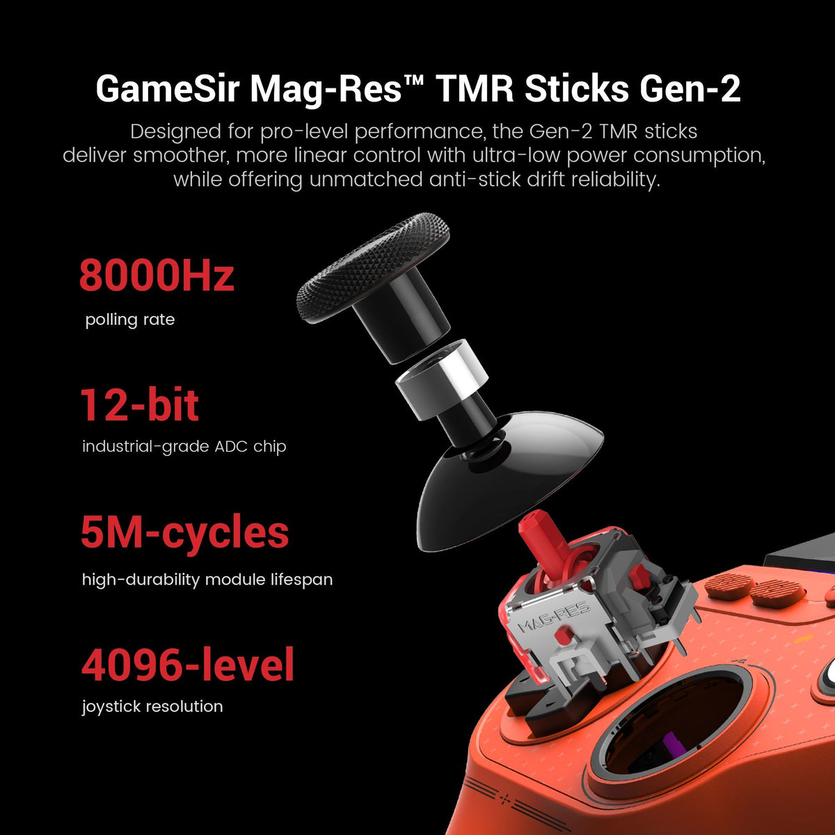 GameSir Tarantula 8K PC Wired Controller Lightweight Gaming Gamepad Steam Wired Similar PS5 Symmetric DS4 Joystick Controller