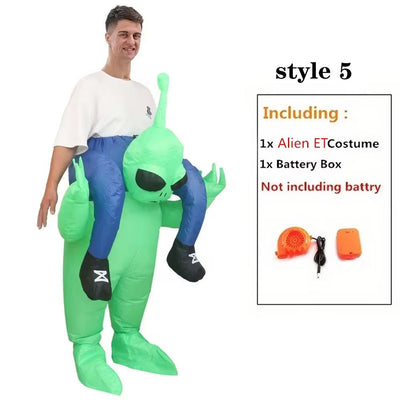 ET Alien inflatable suit Alien Monster Inflatable Costume Scary Green Alien Cosplay Costume For Adult  Party Festival Stage