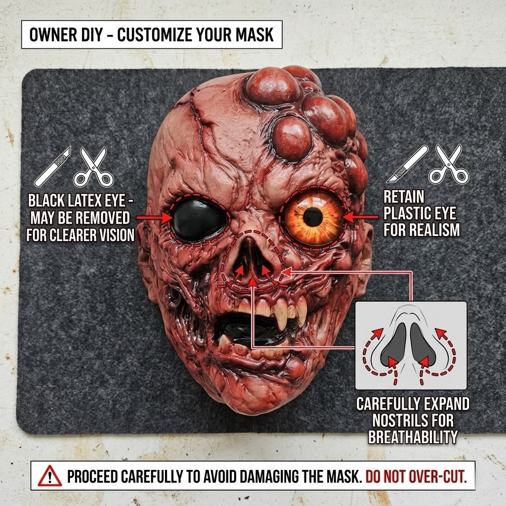 Scary Mutant Monster Full Head Latex Mask Horror Zombie Demon Cosplay Mask Halloween Party Costume Prop Realistic Creepy Masks