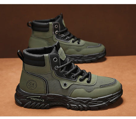 Men's work boots winter lace-up men's shoes warm safety platform size 44 Promotion designer anti-slip fashion