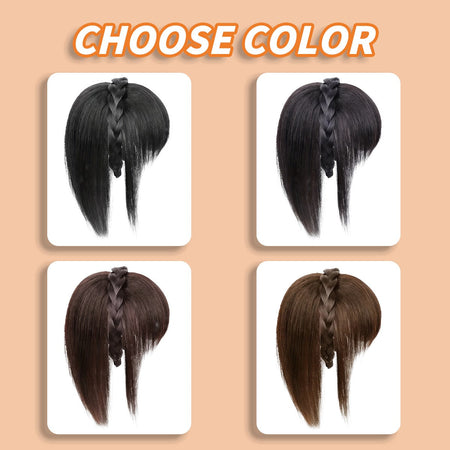 Synthetic Hair Topper With Headband Hair Bangs 3D Hair Bangs Synthetic Hair Clip In Hair Extensions For Daily Use Hair Accessori