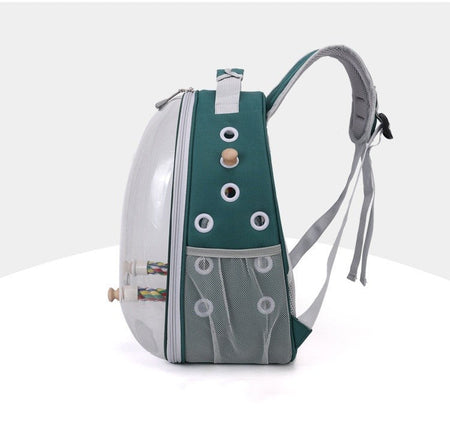 Portable Bird Carrier Bird Backpack with Perch Rope and Tray for Parrot Parakeet Macaw Cockatiel Acrylic Pet Cage Birds Bag