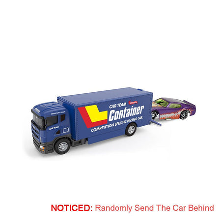 1:64 Scale Container Truck Miniature Model Toy Cars Metal Diecast Trailer with Pull Back Transport Vehicle Toys for Kids Gifts
