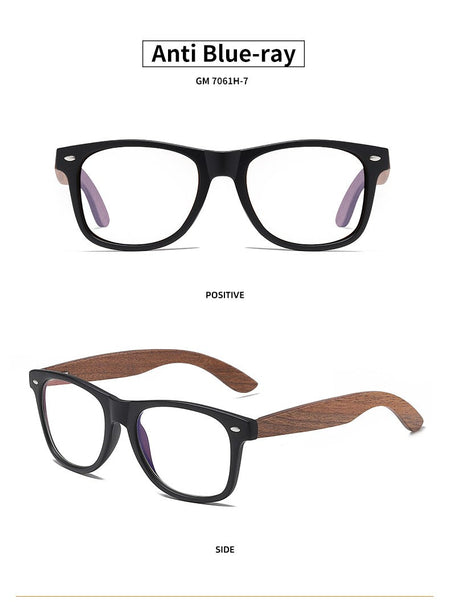 GM Environment-Friendly Retro Walnut Wood Sunglasses UV400 Polarized Bamboo Sunglasses Men's Fashion Trendy Anti Blue Lens 7061h