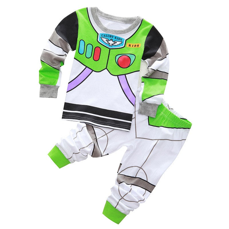 New Kids Pajama Set Cotton Soft Buzz Lightyear Print Loungewear Long Sleeve Pjs Sleepwear for Toddler Boys Girls Nighty