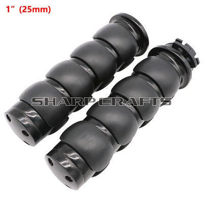 1" 25mm & 7/8'' 22mm Billet Rubber Flame Spike Hand Grips For Harley Honda Kawasaki Suzuki Yamaha  Bikes Cruiser Chopper Custom
