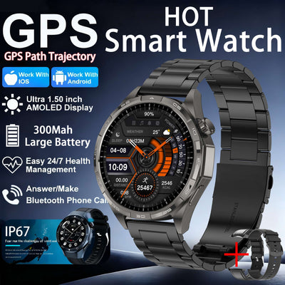 2026New Original fitness Watch G T6 Pro Smart Watch 1.50"HD AMOLED Screen GPS track Heart Rate Bluetooth Call Smartwatch for Men