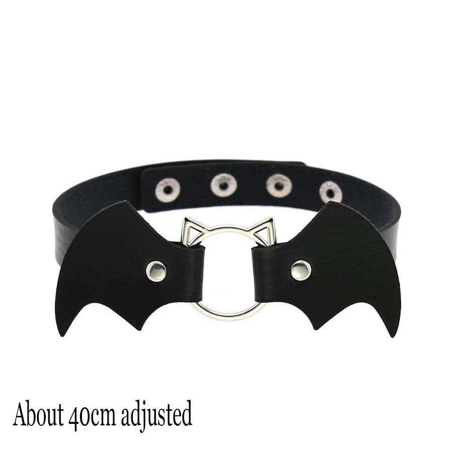Woman Black Punk Choker Collar Necklace Sexy PU Leather Heart Lock Key Spike Chocker Gothic Cosplay Accessories Party Jewelry