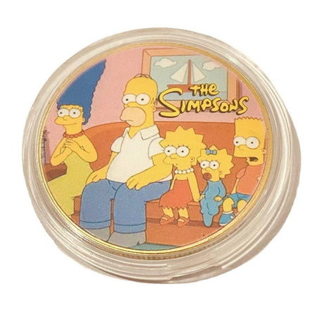The Simpsons Metal Crafts Commemorative Coins Anime Peripheral Collection Coins Cute Cartoon Gold Coin Lucky Coin Kids Toys Gift