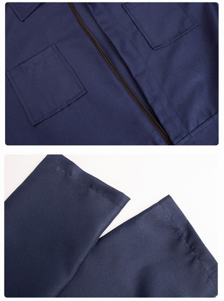 Unisex Navy Blue Work Coverall Jumpsuit Horror Movie Character Role Play Costume Mechanic Pilot Uniform Halloween Cosplay Outfit