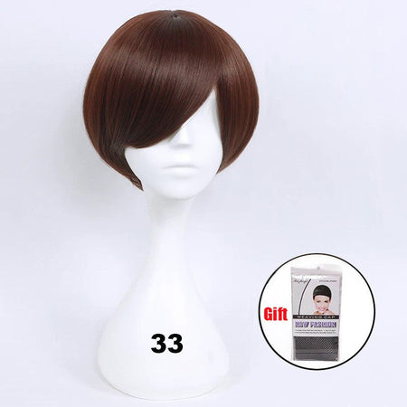 Snoya 30cm synthetic short Wig purple blue red yellow high temperature fiber Wig Costume Party Cosplay Wig 23 colors