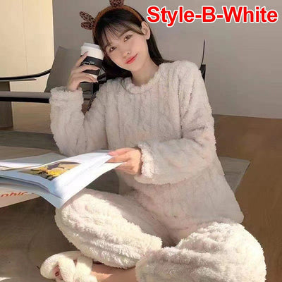 Winter Women's New Pajamas Homewear Suit Women's Fall and Winter Warm Clothes Coral Velvet Leisure Pajamas Padded Homewear