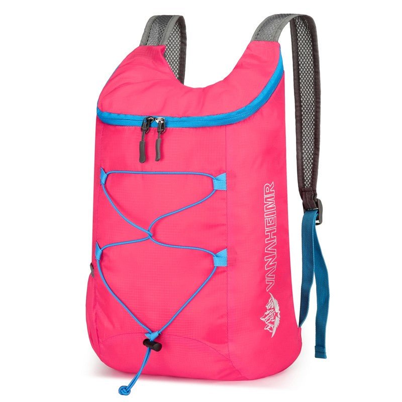 The foldable nylon outdoor lightweight backpack, simple handbag and hiking bag are suitable for outdoor sports and travel