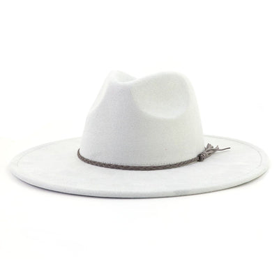 Suede Top Hat 9.5cm Wide Brim Fedora Hat Men Women Autumn Winter Felt Jazz Hats Classic Church Fedoras Chapeau Sombrero Mujer