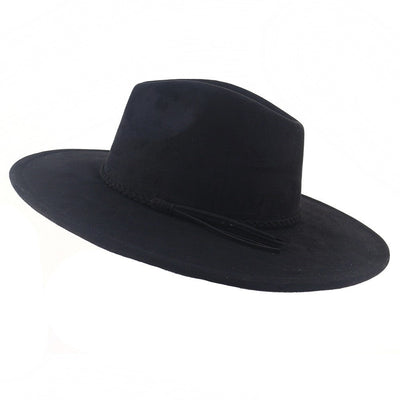 Vegan suede hat belt accessories heart-shaped wide-brimmed fedora hat for men and women felt jazz hat classic chapeau femme