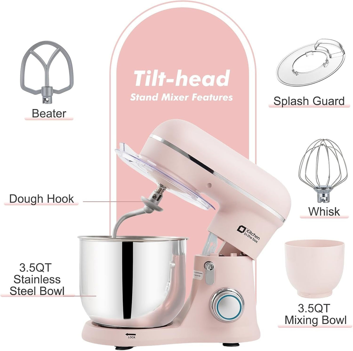 KitchenAid Stand Mixer 10-Speed Lightweight Matte Finish 3.5-Quart Bowl for Home Kitchen Use
