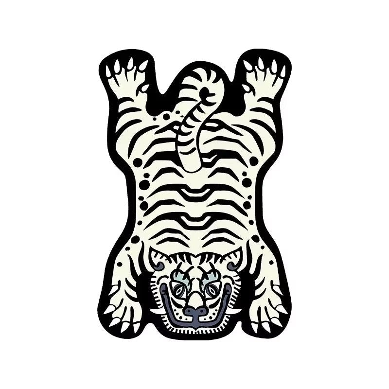 VIKAMA Domineering Tiger Carpet Personality Shaped Doormat Rug For Bedroom Living Room Floor Mat Machine Washable Home Decoratio