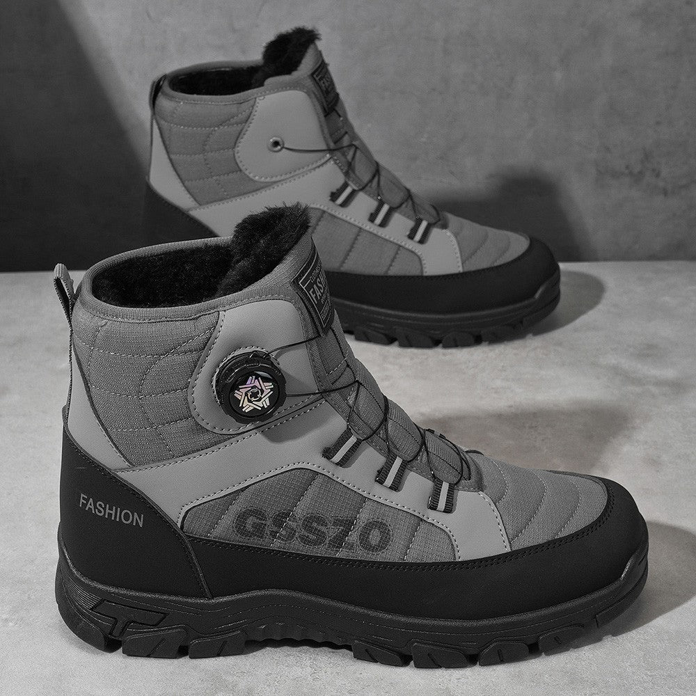 Winter New Swivel Buckle Fleece Waterproof Snow Boots Outdoor Non-slip and Wear-resistant
