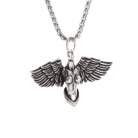 Silver-Plated Anime Mecha Beautiful Girl Girl Pendant Necklace Men and Women Hip-Hop Rock Punk Trendy Jewelry Gift