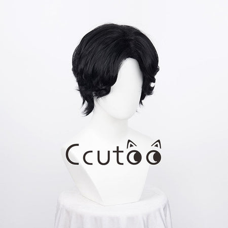 Anime Portgas D. Ace Short Black Wig Heat Resistant Synthetic Hair Cosplay Wigs + Wig Cap