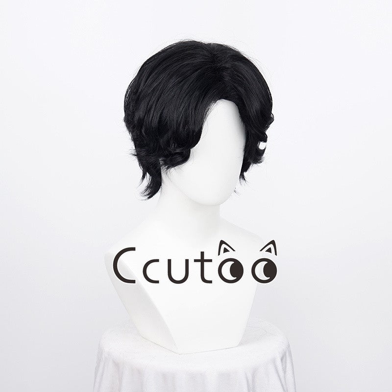 Anime Portgas D. Ace Short Black Wig Heat Resistant Synthetic Hair Cosplay Wigs + Wig Cap