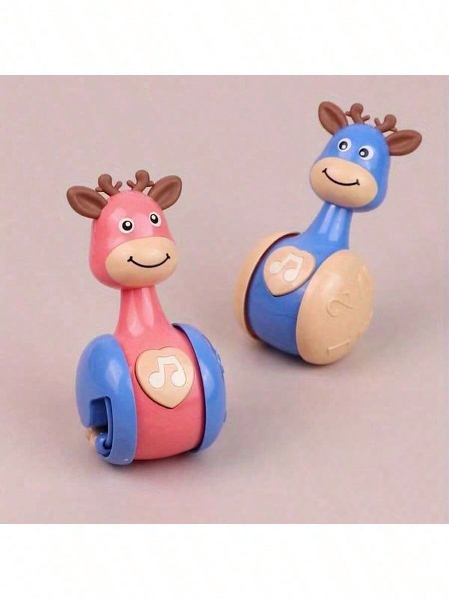 Safari Sensory Beat Drum - 5-in-1 Baby Music Toy with Chewable Silicone Edges & Animal Sound Buttons | Montessori Crawling Guide