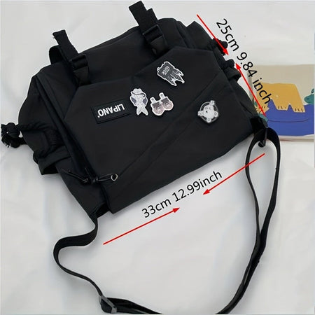 1pc Nylon Handbag Shoulder Bag, Large Capacity Messenger Bag, Men's Crossbody Bag, Student School Bags for Teenagers Daily Use