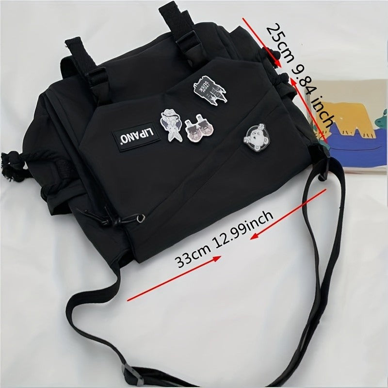 1pc Nylon Handbag Shoulder Bag, Large Capacity Messenger Bag, Men's Crossbody Bag, Student School Bags for Teenagers Daily Use