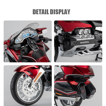 1:11 Honda Gold Wing GL800 2021 Motorcycles Models Cars Toys Rubber Tires with Light Music Miniature Model Toddler Kids Gifts